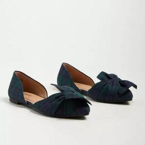 torrid | Twisted Bow Dorsay Flat - Blue Plaid (WW)